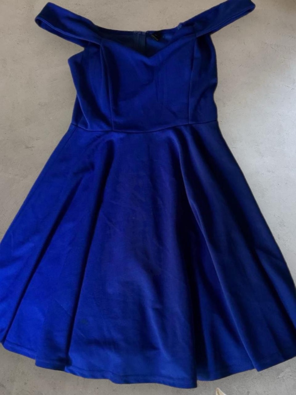 Windsor Off-Shoulder Fit & Flare Royal Blue Skater Dress
